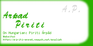 arpad piriti business card