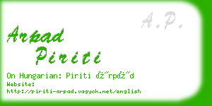 arpad piriti business card